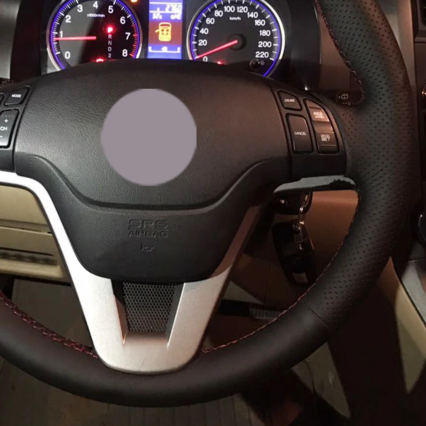 Черная синтетическая кожаная крышка рулевого колеса автомобиля для Honda CRV CR-V 2007-2011