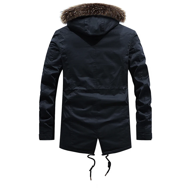 KENNTRICE военные зимние пальто Для мужчин меховой воротник Длинное пальто с капюшоном зимняя куртка брендовая одежда Винтаж ветровка Для мужчин s пальто
