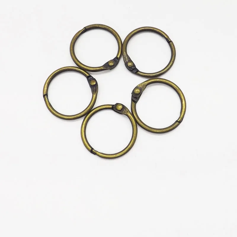 10Pcs 15mm 20mm Metal Binder Ring Bronze Loose Leaf Book Hoop Multifunctional Keychain Circle