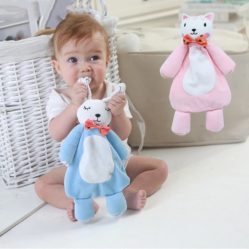 

CYSINCOS Baby Cartoon Animal Appease Towel Infant Soft Stuffed Plush Toy Newborn Appeasing Mobiles Rattle Soothing Toddler Toys