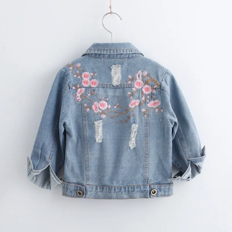 

Children Spring Outerwear Coats Kids Denim Jackets for Girls Baby Embroidered Coat Clothes Children Spring Fashion Outwear 3-8Y