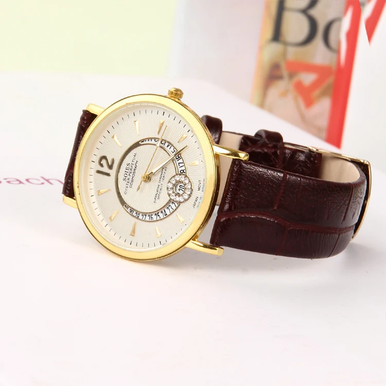 2016 new steel with bracelet watches rhinestone golden shell brand luxury watches fashion watch gift of