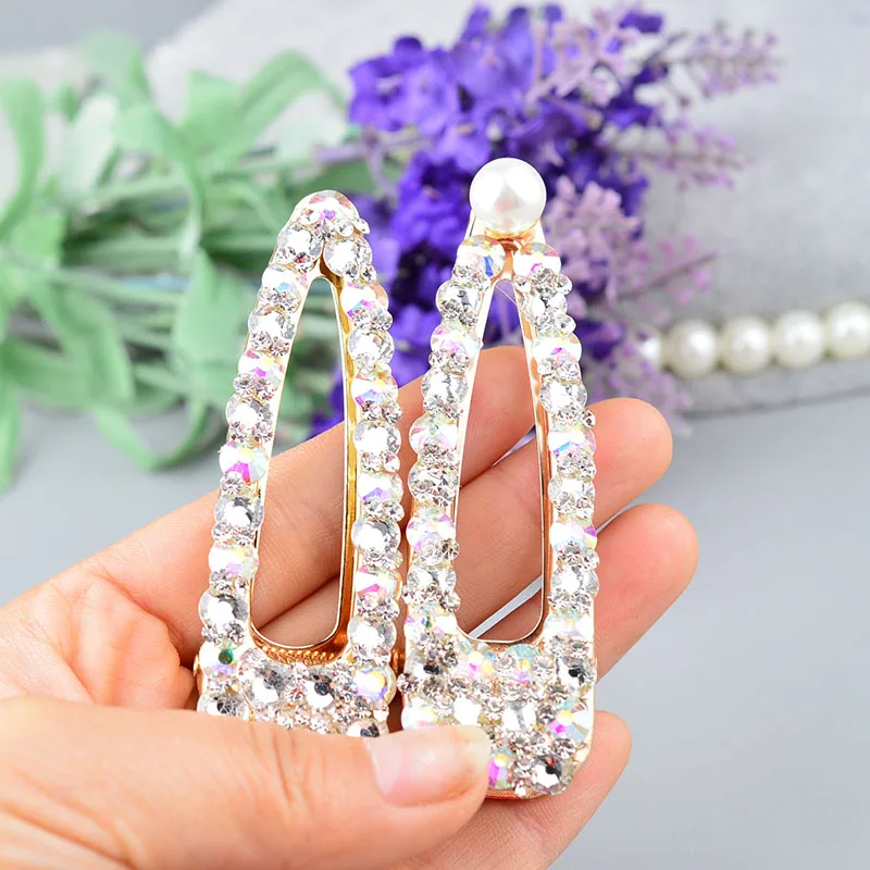 

Bling Crystal Hairpins Headwear for Women Girls Rhinestone Hair Clips Pins Barrette Accessories A502