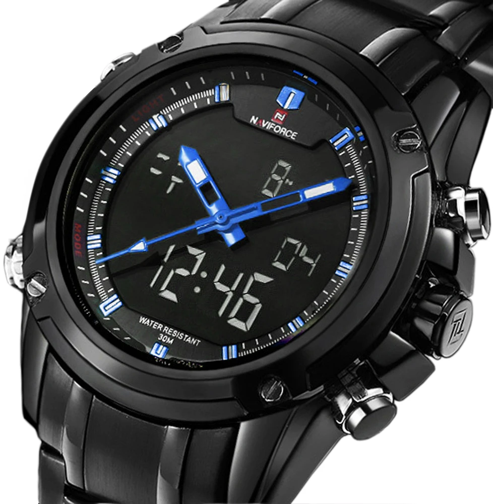 2016 Naviforce Men Watches Luxury Brand Digital Mens Sports Watch Men s Full Steel Led Wristwatch