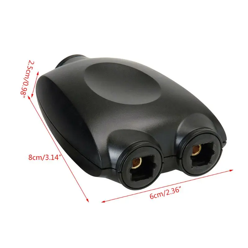 

1x2 Digital Optical TOSlink Splitter Multiplier Combiner Converter 2 Way Adapter 1 Input 2 Output SPDIF Optical Cable