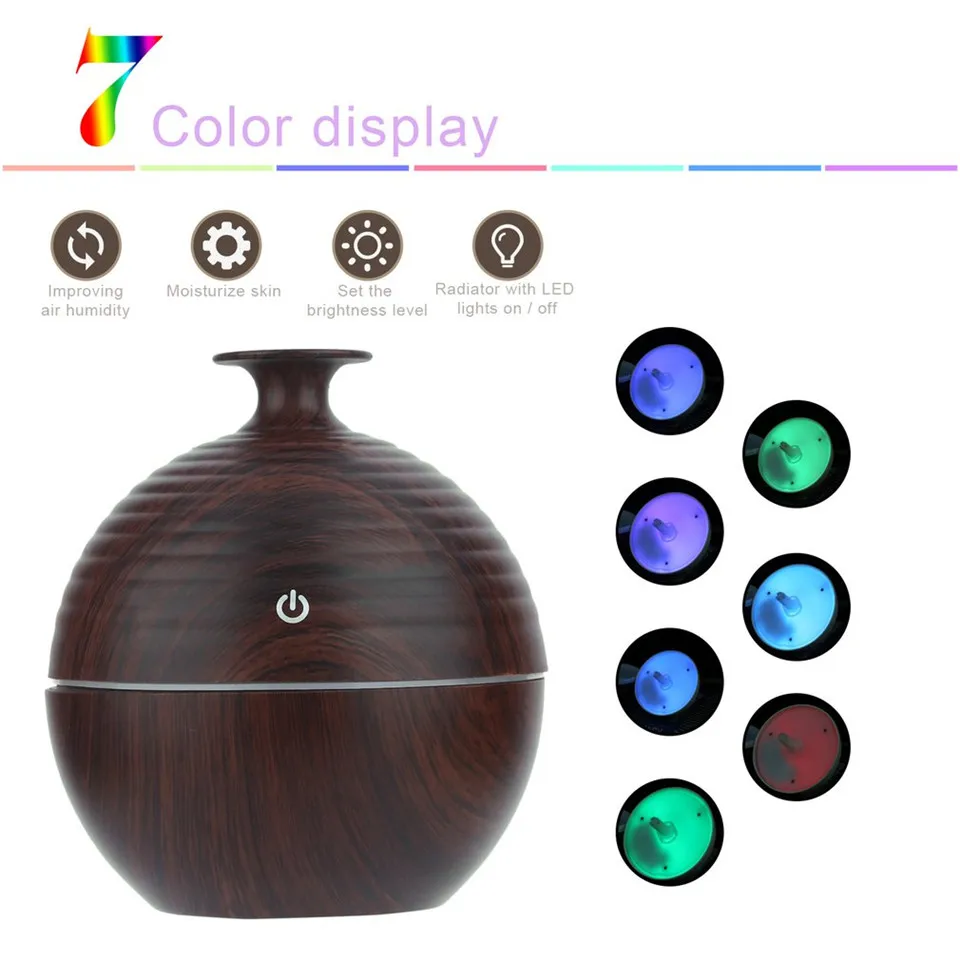 

130ML Aroma Essential Oil Diffuser Home Office Yoga Cool Mist Atomization Humidifier Air Purifier Umidificador LED 7Color Change