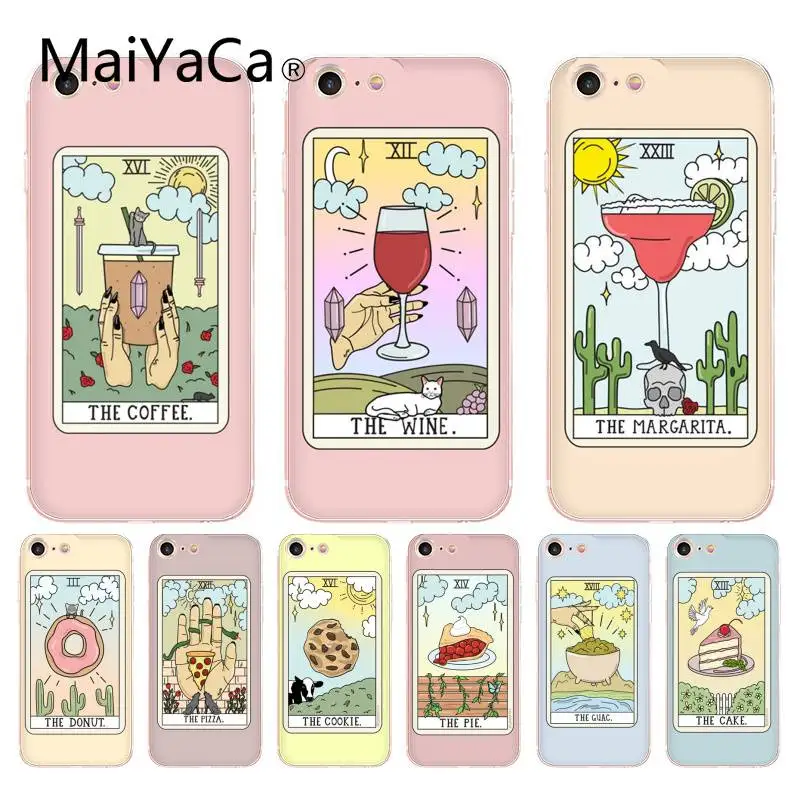 

MaiYaCa For iphone 7 6 X Case Egypt mysterious Tarot Divination Transparent Phone Case for iPhone 8 7 6 6S Plus X XS XR XSMAX
