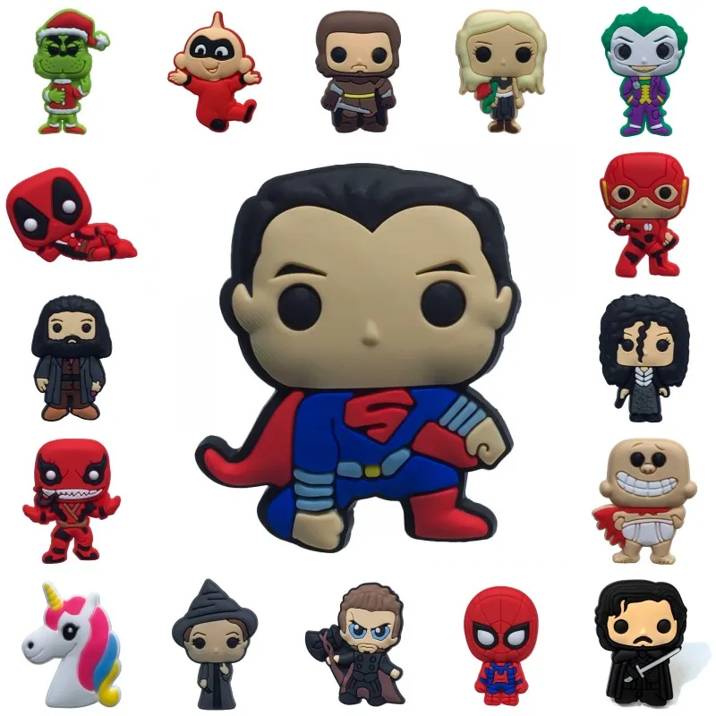 

1pcs Cartoon Pins Game of Thrones Superman Deadpool Unicorns Anime PVC Brooches Badges Bag Clothes Hat DIY Buttons Kids Gift