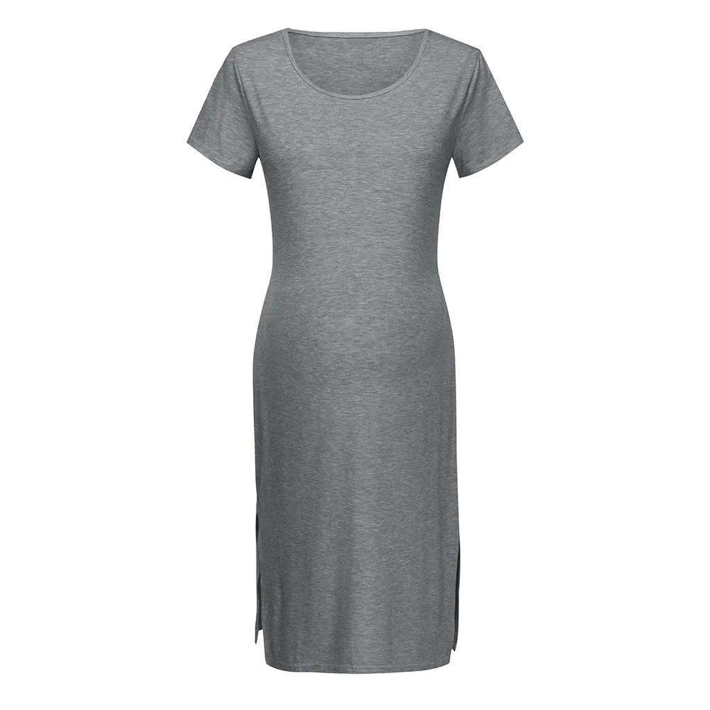 

Women's Side Ruched Maternity Clothes Striped Bodycon Dress Mama Summer Casual Short Sleeve Wrap Dresses Pregnancy Clothes