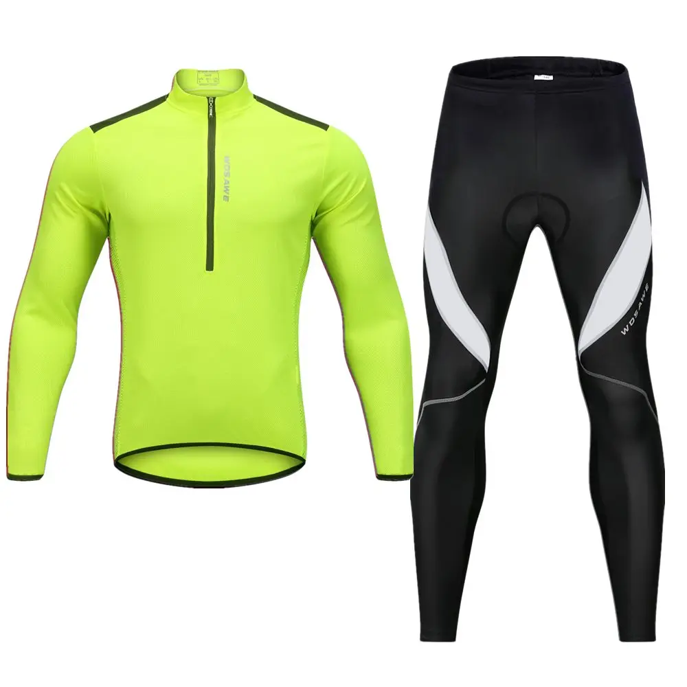 WOSAWE High Visibility Men Cycling Clothes Gel Pad Waterproof Fleece Tight Pants Jersey Set Shirts MTB Bike Sports Suit Clothing WOSAWE High Visibility Men Cycling Clothes Gel Pad Waterproof Fleece Tight Pants Jersey Set Shirts MTB Bike Sports Suit Clothing