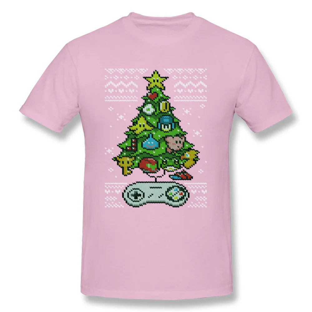 2018 Popular Classic-Gamer-Christmas- Geek Tshirts Round Collar Cotton Mens Tops Tees Short Sleeve Summer Geek Tops & Tees Classic-Gamer-Christmas- pink