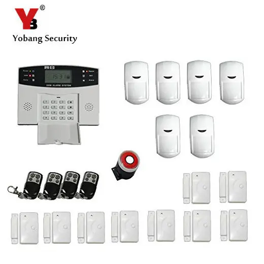 

YobangSecurity Metal Remote Control Voice Prompt Wireless Door Window Sensor Home Security GSM Alarm System Keyboard Wired Siren
