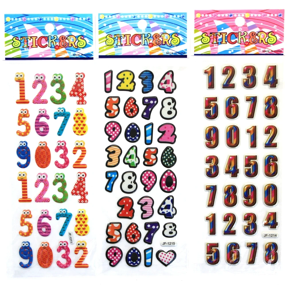 6 Lembar Colorful Lucu Matematika Nomor Tanda Stiker Stiker Diary