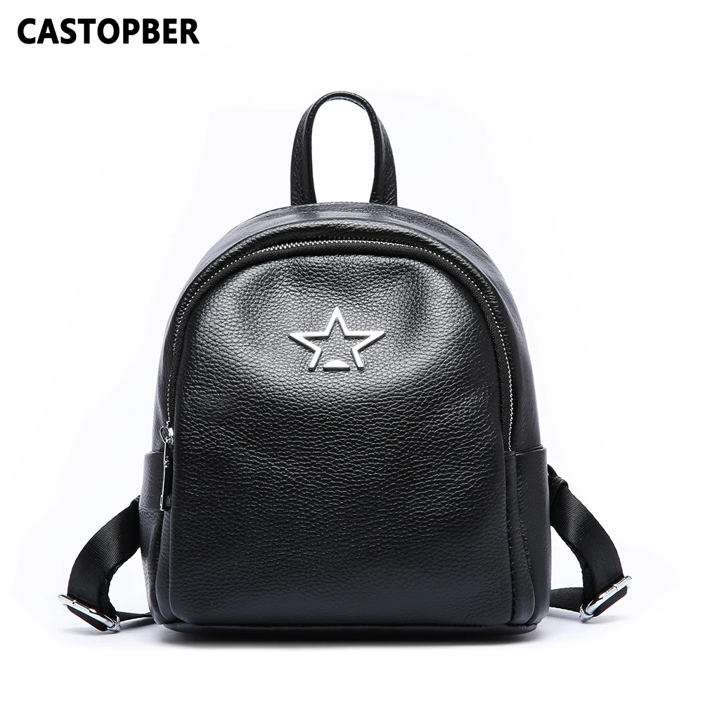 

Women Genuine Leather Backpacks 2019 Designer Cowhide Ladies Fashion Backpacks Female Casual Bags for Teenage Girls Famous Brand