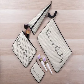 

Makeup Bag Cosmetic Case Storage Fashion Cosmetic Bag For Make Up Four-piece Printed Alpaca Beautiful K518