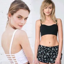 1 шт. Crop Top Sexy Для женщин знаменитости Bralette клетка Caged Back Cut Out Мягкий Бюстгальтер Bralet