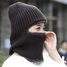 Женские теплые утолщенные шерстяные шапка Женская зимняя обувь Теплые Earprotection хлопок Кепки студентов для верховой езды ветрозащитными трикотажными Кепки Регулируемый B8553