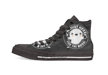 

I'm Just Here for the Boos Cute Halloween Ghost Novelty Design Casual Canvas Shoes Custom shoes Drop Shipping