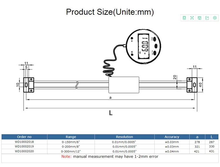 0-150 мм/0-200 мм/0-300 мм 0,01 мм DRO Магнитная дистанционная цифровая индикация Цифровая Линейная Шкала внешний дисплей мельница токарный станок линейка