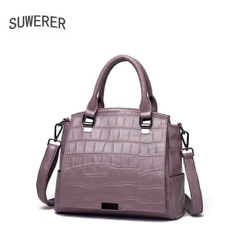 SUWERER Новая женская обувь из натуральной кожи модная сумка крокодил узор роскошные женские известные бренды Сумка женская кожаная сумка