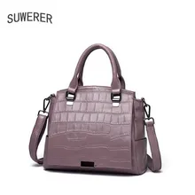 SUWERER Новая женская обувь из натуральной кожи модная сумка крокодил узор роскошные женские известные бренды Сумка женская кожаная сумка