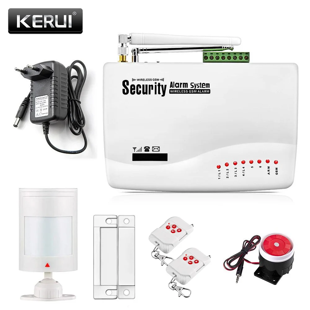 GSM10A Wired Home burglar alarm Voice Alarm System English Russian Spanish Auto dial remote arm