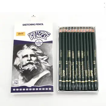

Painting Pencils Professional Sketch Green Rod 4H Painting Drawing Pencil for School Stationery Classic Series 12 pcs/box