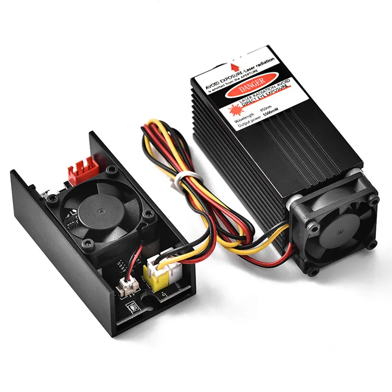 5.5W DIY Laser Engraver Machine Control Blue Laser Module Focal Adjustable Laser Head Laser Head Engraving Module+goggles