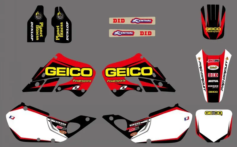 

0514 NEW STYLE Red &White TEAM DECALS GRAPHICS & BACKGROUNDS Sticker For Honda CR125 CR250 1997 1998 1999 CR 125 250