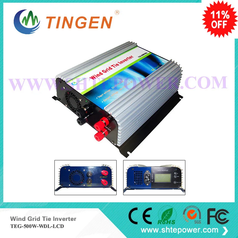 

500w micro control wind power inverter turbine generator on grid tie dc input 22-60v to ac output