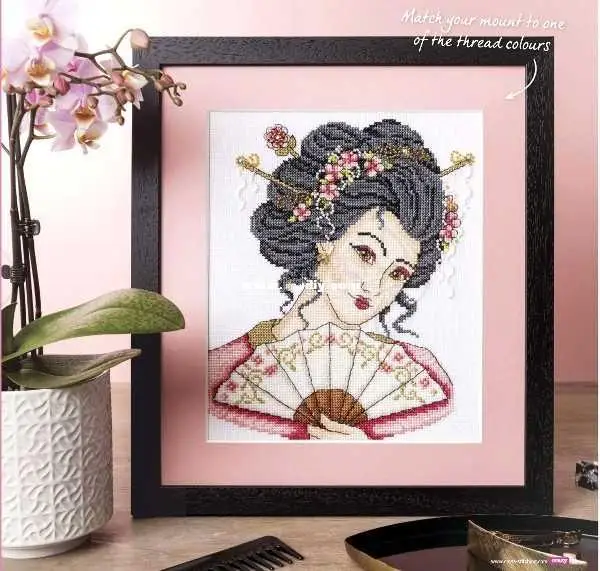 

Gold Collection Counted Cross Stitch Kit Geisha Chinese Japanese Woman Beauty Lady Girl Princess of Asia