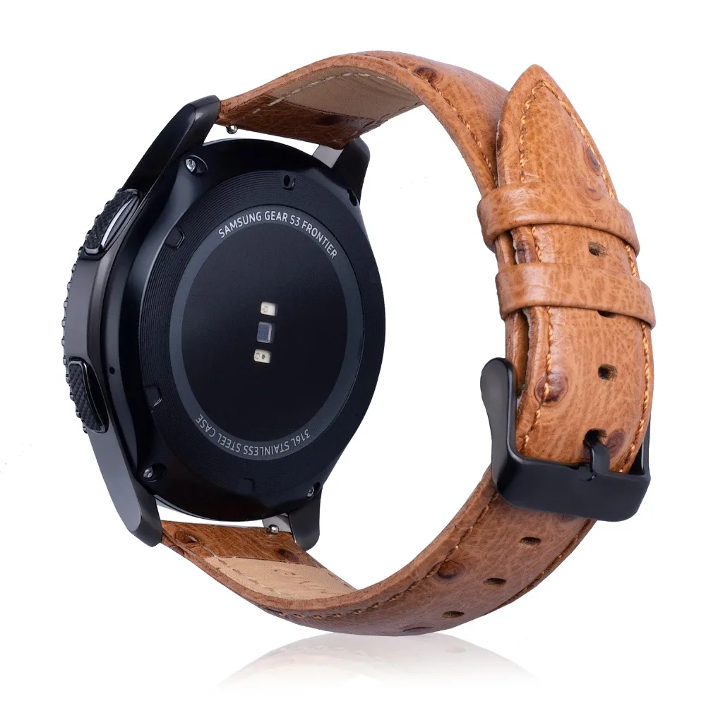 

22mm Band for Gear S3 S2 Strap, 20mm Amazfit Bip Vintage Genunie Leather Watch Band Replacement Wristband for Garmin Vivomove HR