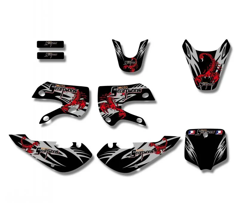 

GRAPHICS & BACKGROUNDS DECAL STICKERS Kits For KAWASAKI KLX110 2002-2008 KX65 2000-2008 DRZ110 Pit Dirt bike