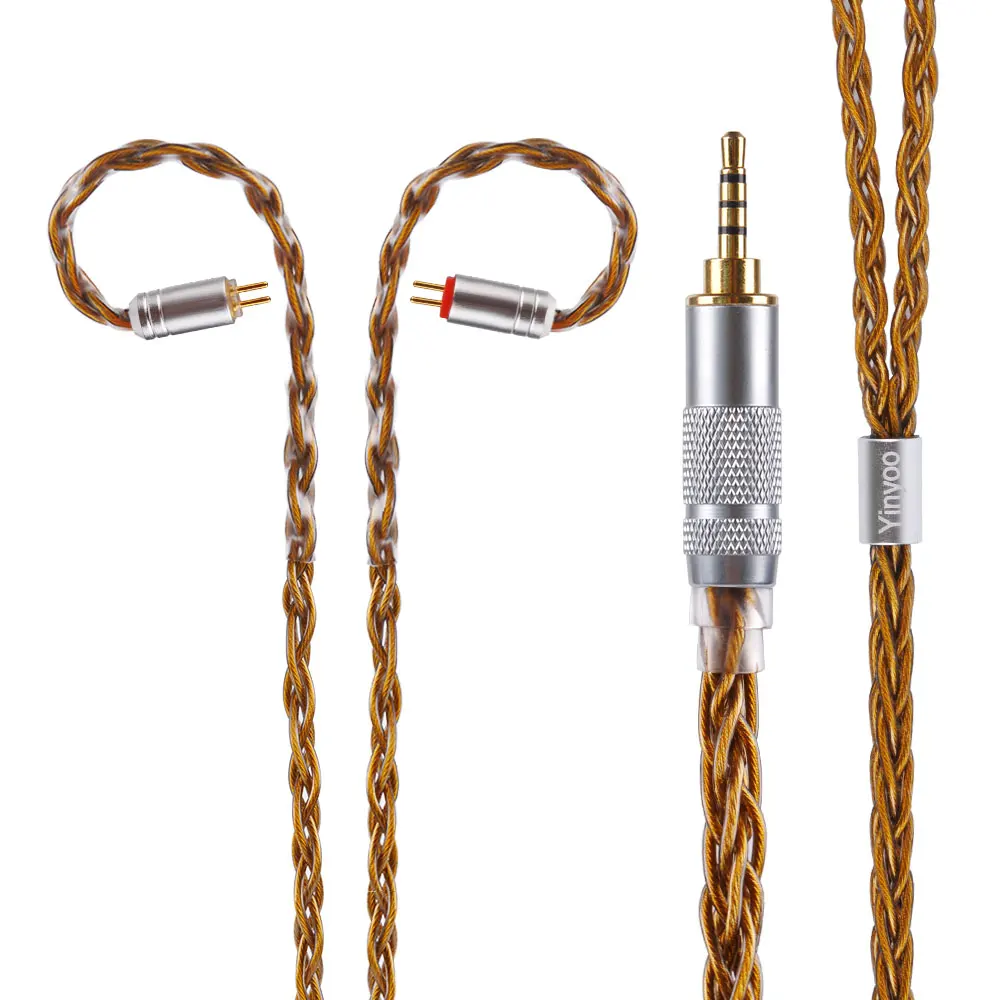 

8 Core Pure Silver Upgraded Cable 2.5/3.5/4.4mm Balanced Earphone Cable With MMCX 2pin Connector For HQ5 HQ6 TFZ ZS10 ZST