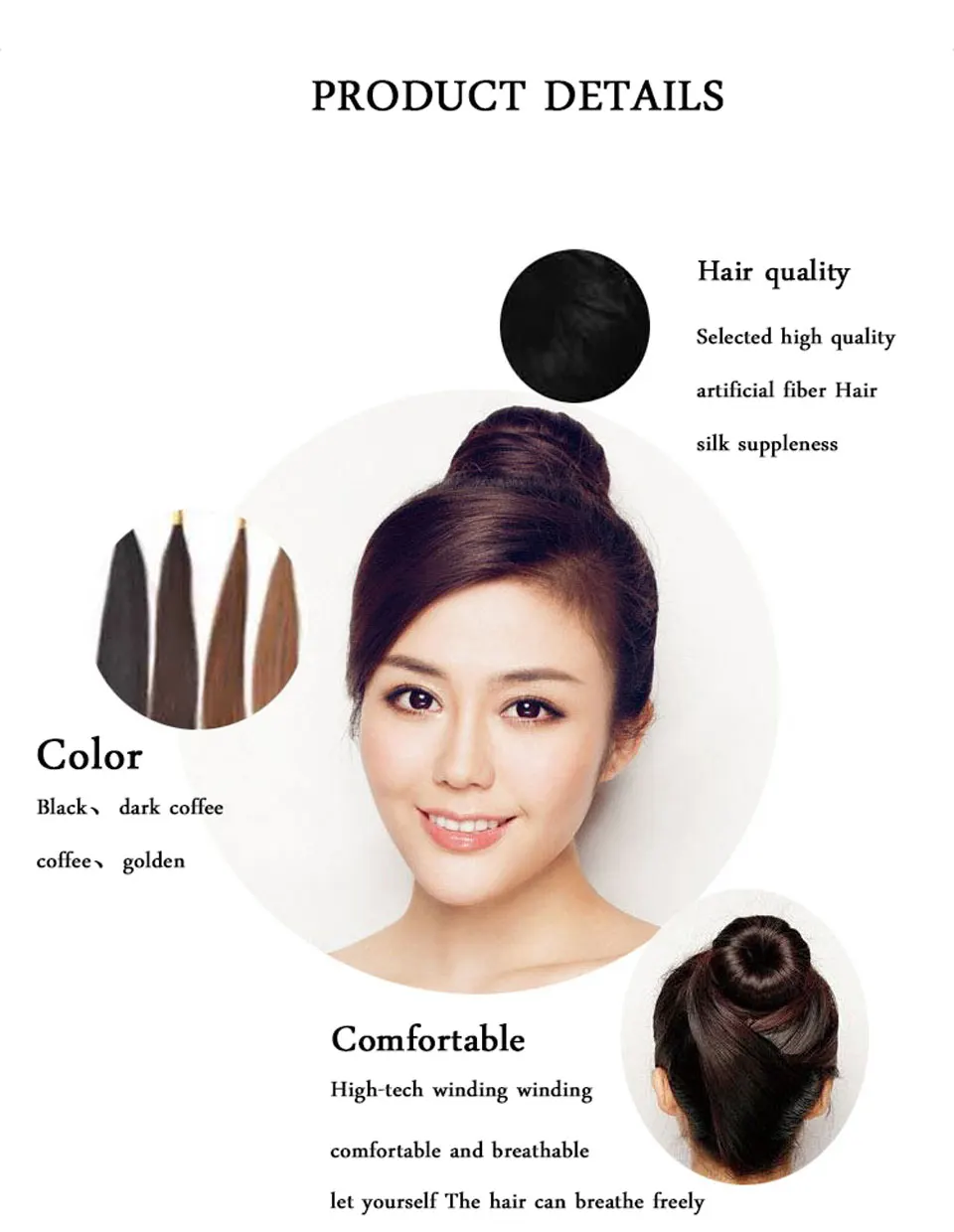 Япония и Южная Корея пончики принцесса голова фрикадельки блюда возраст цветов аксессуары для волос Инструменты для волос головной убор аксессуары