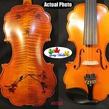 Барокко Стиль песня брена маэстро инкрустация кленовый лист кружева 5 струн 4/4 скрипка#9788