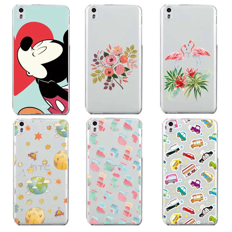 Мягкий прозрачный чехол из ТПУ с цветочным рисунком для HTC D820 M8 M9 A9 Star Flamingo