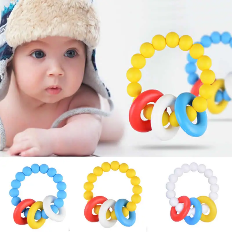 Newborn Nursing Teether Beads Teething Accessories silica gel teether