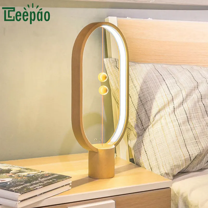 

Creative Smart LED Magnetic Suspension Balance Lamp Night Light Reading Table Lamp USB Personality Modern Desk Lamp for Bedroom