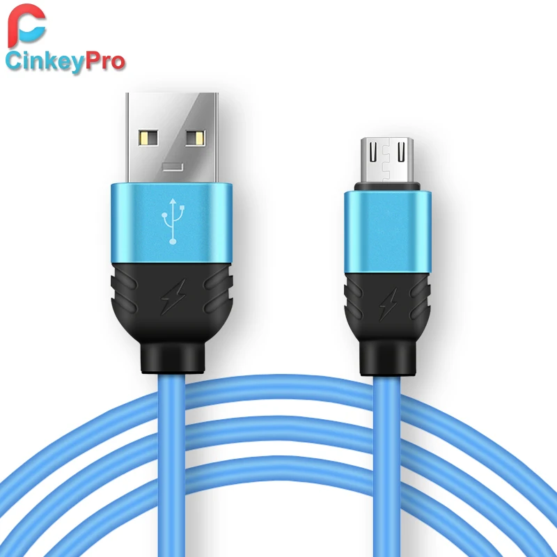 CinkeyPro Micro USB Cable 1M Aluminum Colorful Mobile Phone Cables Data
