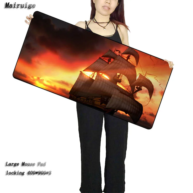  Mairuige Ship Sailing on the Sea 3D Print Speed Big Large Locking Edge Mouse Pad Mat Washable Gamin