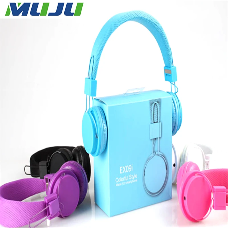 200pcs/lot Fashion Stereo EX09i On Ear Headset with Remote Microphone