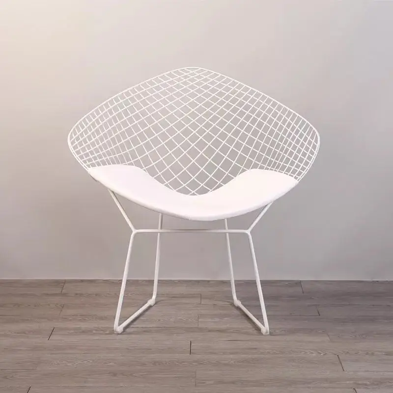 U-BEST современный дизайн чердак алмаз Bertoia проволока стул, гостиная алмаз кресло - Цвет: white and white pad