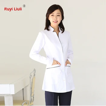

Korean plastic surgery hospital doctor white coat nurse suit dentist suit beauty salon work clothes small suit coat