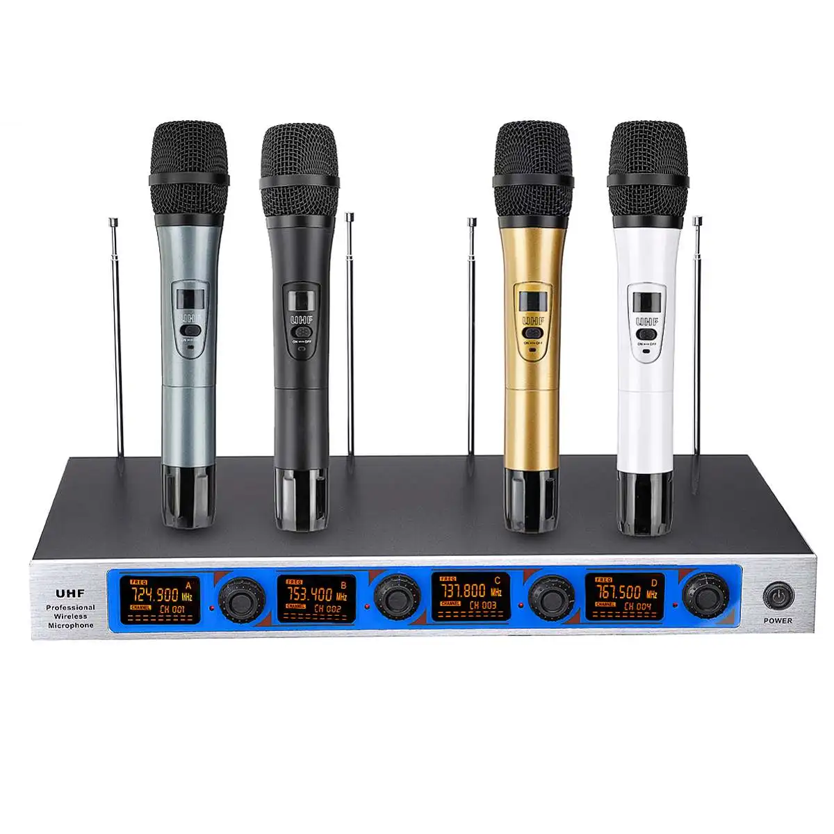 4 Портативный UHF беспроводной микрофон системы динамический профессиональный 4 канала беспроводной для Karoke системы KTV речи Вечерние