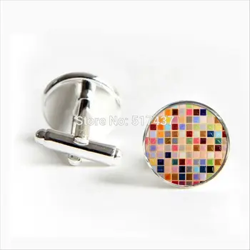 

2017 wholesale Mosaic Tile Cufflinks Mosaic Tile Cuff link Jewelry Shirt Cufflinks For Men's Women's