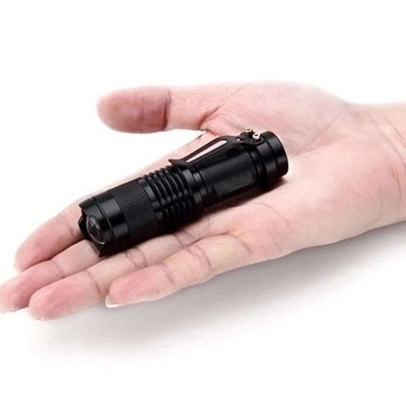 New Arrival  CREE  Q5 LED Mini Flashlight Portable Zoomable CREE Q5 Led Torch Flashlight Lamp Lighting For AA or 14500 Battery SK68 (1)