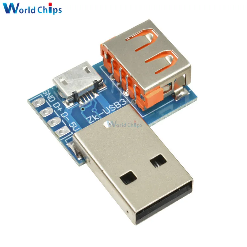 

diymore USB Converter Standard Type A USB Female to Male to Micro USB to 4P Terminal Adapter Board 2.54mm diy electronic kit