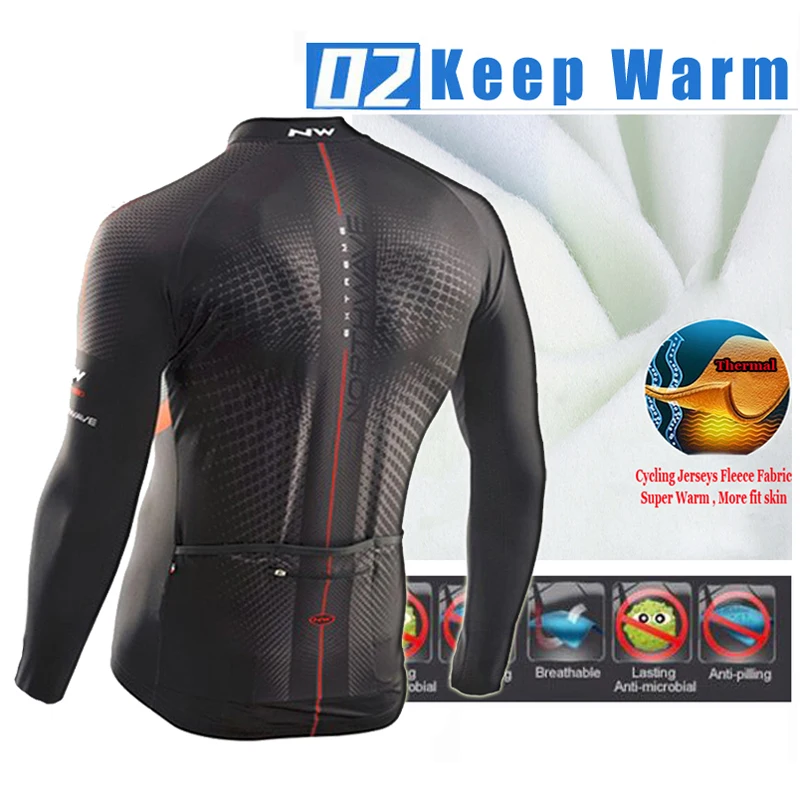 NW бренд Зима Велоспорт Джерси с длинным рукавом тепловой флис велосипедный одежда велосипед велосипедная одежда зимняя куртка Велоспорт