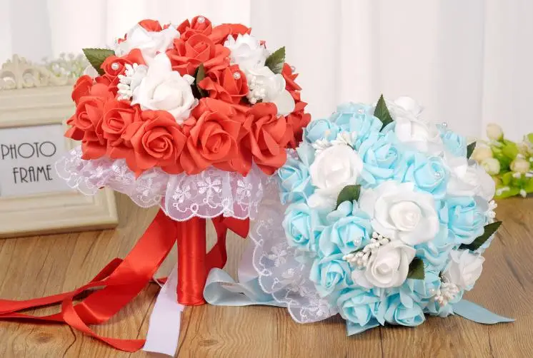 SexeMara Европейская и американская имитация искусственного цветка букет невесты пена свадебный букет